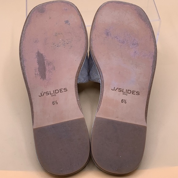 J/Slides Yoel Women's Bronze Metallic Suede Quilted Flat Sandals Size 6.5 - Picture 6 of 7